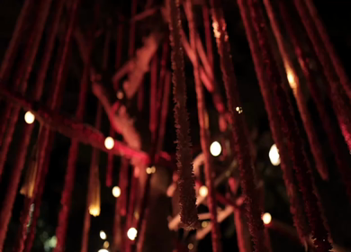 A Slow Motion Shot of an Indian Wedding Venue Decoration in India