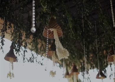 A Slow Motion Shot of an Indian Wedding Venue Decoration in India