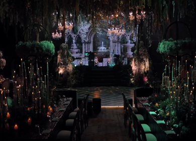 A Slow Motion Shot of an Indian Wedding Venue Decoration in India