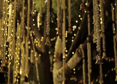 A Slow Motion Shot of an Indian Wedding Venue Decoration in India