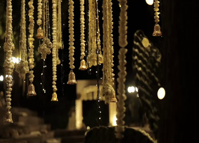 A Slow Motion Shot of an Indian Wedding Venue Decoration in India