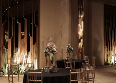 A Slow Motion Shot of an Indian Wedding Venue Decoration in India