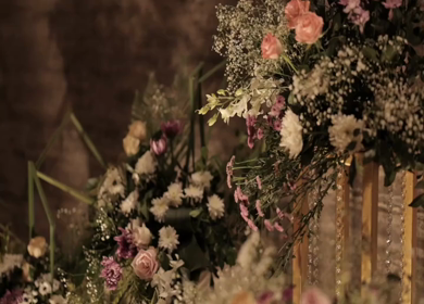 A Slow Motion Shot of an Indian Wedding Venue Decoration in India