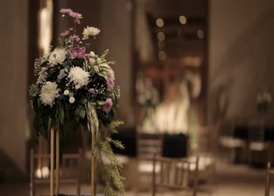 A Slow Motion Shot of an Indian Wedding Venue Decoration in India