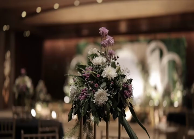 A Slow Motion Shot of an Indian Wedding Venue Decoration in India