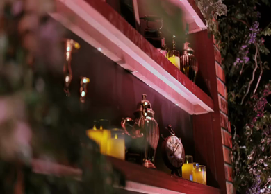 A Slow Motion Shot of an Indian Wedding Venue Decoration in India