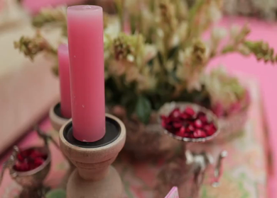 A Slow Motion Shot of an Indian Wedding Venue Decoration in India