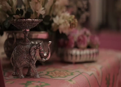 A Slow Motion Shot of an Indian Wedding Venue Decoration in India