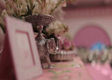 A Slow Motion Shot of an Indian Wedding Venue Decoration in India