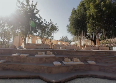 A Slow Motion Shot of an Indian Wedding Venue Decoration in India