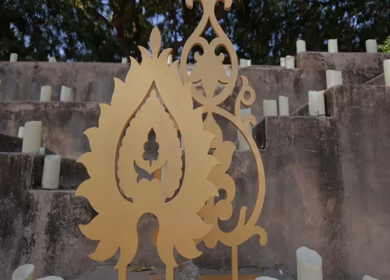 A Slow Motion Shot of an Indian Wedding Venue Decoration in India