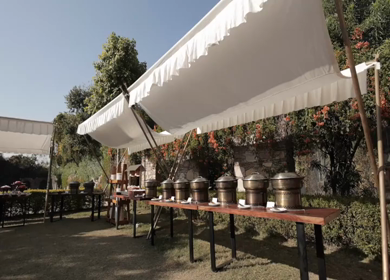 A Slow Motion Shot of an Indian Wedding Venue Decoration in India