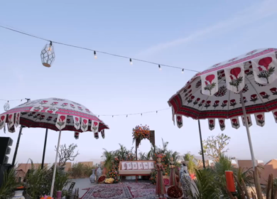 A Slow Motion Shot of an Indian Wedding Venue Decoration in India