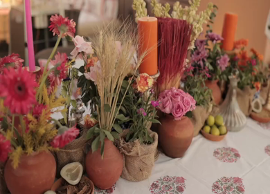 A Slow Motion Shot of an Indian Wedding Venue Decoration in India