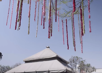 A Slow Motion Shot of an Indian Wedding Venue Decoration in India