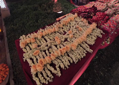 A Slow Motion Shot of an Indian Wedding Venue Decoration in India