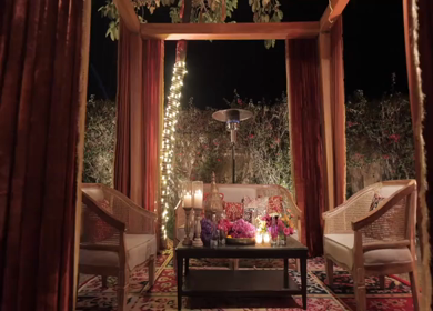 A Slow Motion Shot of an Indian Wedding Venue Decoration in India