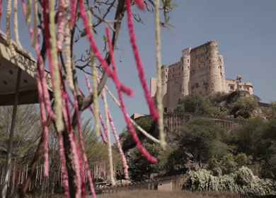 A Slow Motion Shot of an Indian Wedding Venue Decoration in India