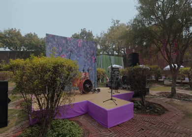 A Slow Motion Shot of an Indian Wedding Venue Decoration in India