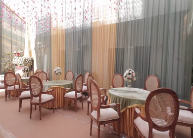 A Slow Motion Shot of an Indian Wedding Venue Decoration in India