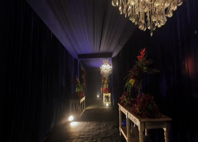 A Slow Motion Shot of an Indian Wedding Venue Decoration in India