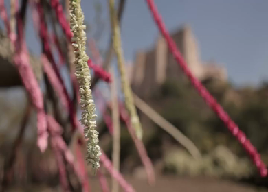 A Slow Motion Shot of an Indian Wedding Venue Decoration in India