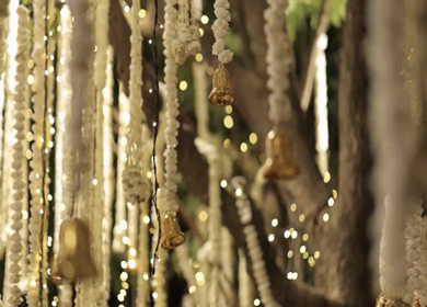 A Slow Motion Shot of an Indian Wedding Venue Decoration in India