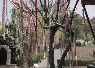 A Slow Motion Shot of an Indian Wedding Venue Decoration in India