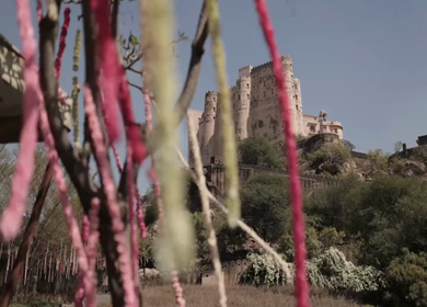 A Slow Motion Shot of an Indian Wedding Venue Decoration in India