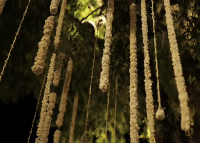A Slow Motion Shot of an Indian Wedding Venue Decoration in India