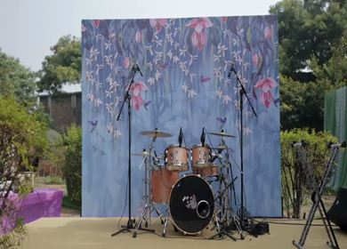 A Slow Motion Shot of an Indian Wedding Venue Decoration in India