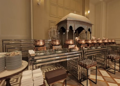 A Slow Motion Shot of an Indian Wedding Venue Decoration in India