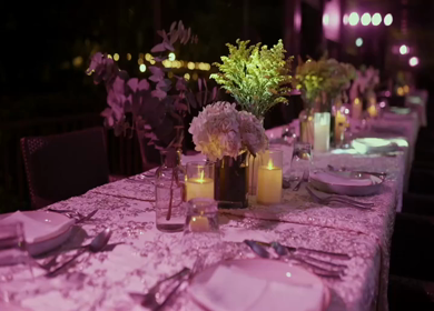 A Slow Motion Shot of an Indian Wedding Venue Decoration in India