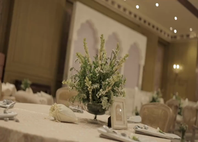 A Slow Motion Shot of an Indian Wedding Venue Decoration in India