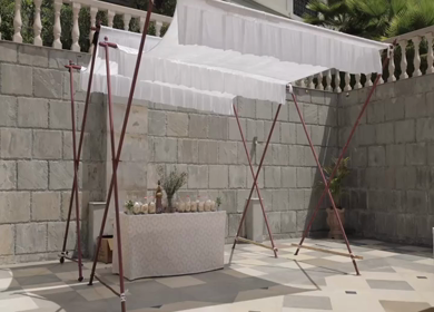 A Slow Motion Shot of an Indian Wedding Venue Decoration in India