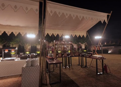 A Slow Motion Shot of an Indian Wedding Venue Decoration in India