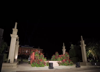 A Slow Motion Shot of an Indian Wedding Venue Decoration in India
