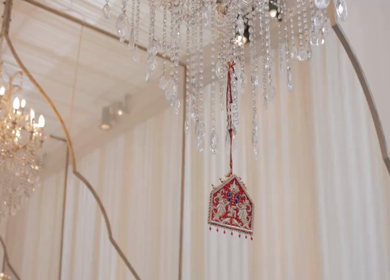A Slow Motion Shot of an Indian Wedding Venue Decoration in India