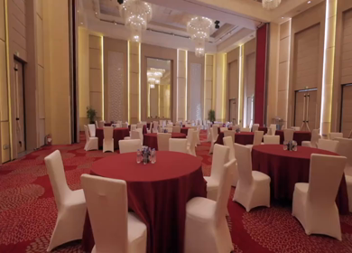 A Slow Motion Shot of an Indian Wedding Venue Decoration in India