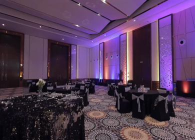 A Slow Motion Shot of an Indian Wedding Venue Decoration in India