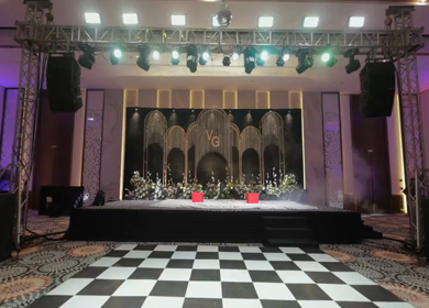 A Slow Motion Shot of an Indian Wedding Venue Decoration in India