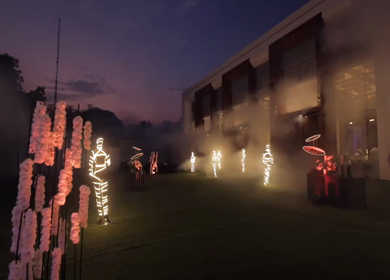 A Slow Motion Shot of an Indian Wedding Venue Decoration in India