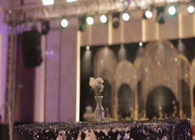 A Slow Motion Shot of an Indian Wedding Venue Decoration in India