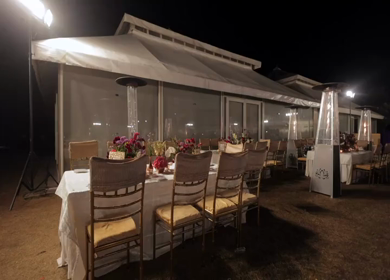 A Slow Motion Shot of an Indian Wedding Venue Decoration in India