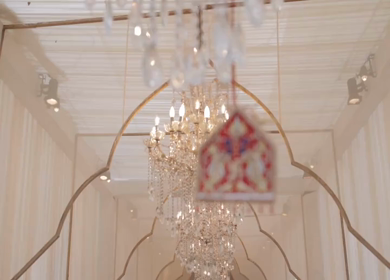 A Slow Motion Shot of an Indian Wedding Venue Decoration in India