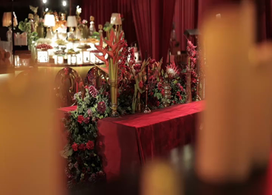 A Slow Motion Shot of an Indian Wedding Venue Decoration in India