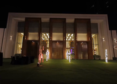 A Slow Motion Shot of an Indian Wedding Venue Decoration in India
