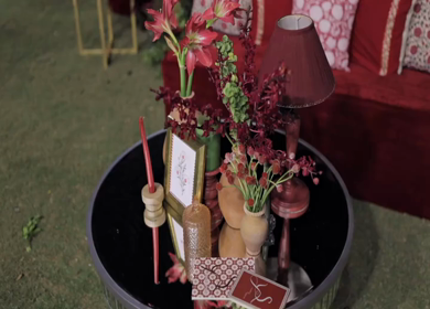 A Slow Motion Shot of an Indian Wedding Venue Decoration in India