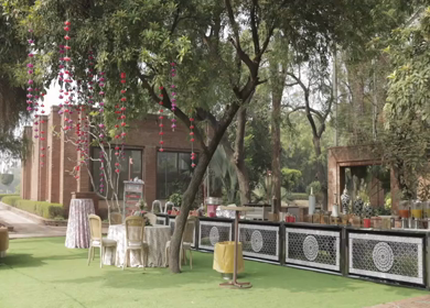 A Slow Motion Shot of an Indian Wedding Venue Decoration in India