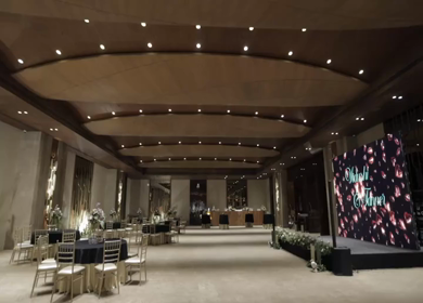 A Slow Motion Shot of an Indian Wedding Venue Decoration in India